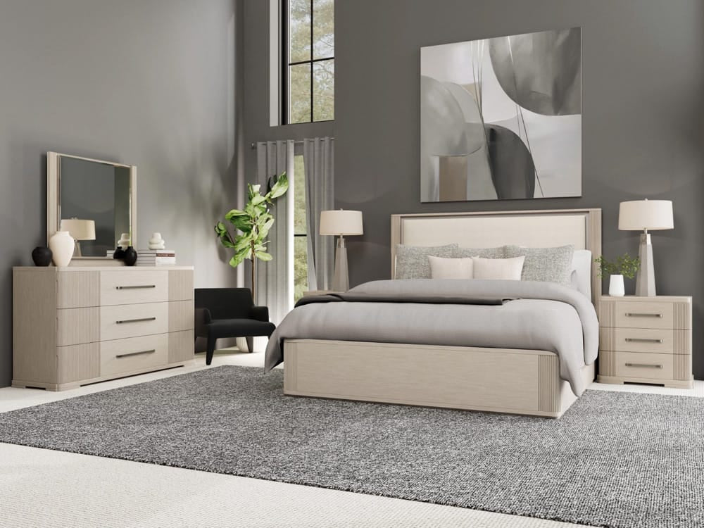 Riverside Furniture - Alexis - King Uph Panel Bed - Latte Essence view 5