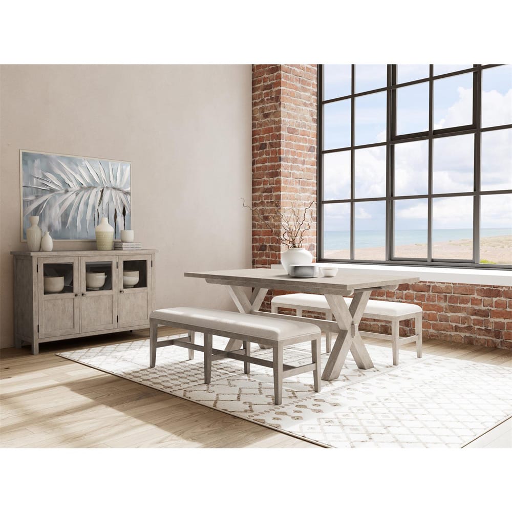 Riverside Furniture - Bennett - 58" Uph Dining Bench 1in - Frosted Gray - 79255 view 6