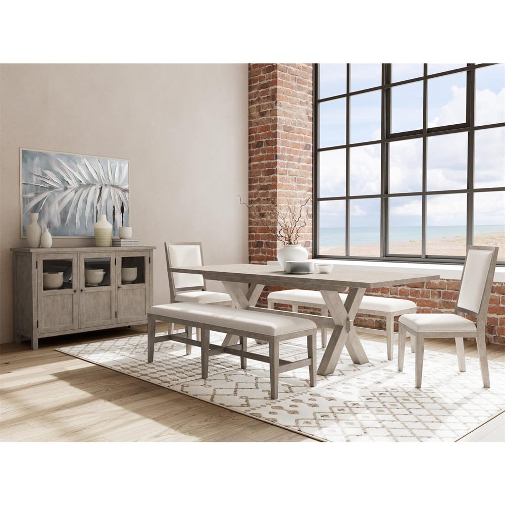 Riverside Furniture - Bennett - 58" Uph Dining Bench 1in - Frosted Gray - 79255 view 7