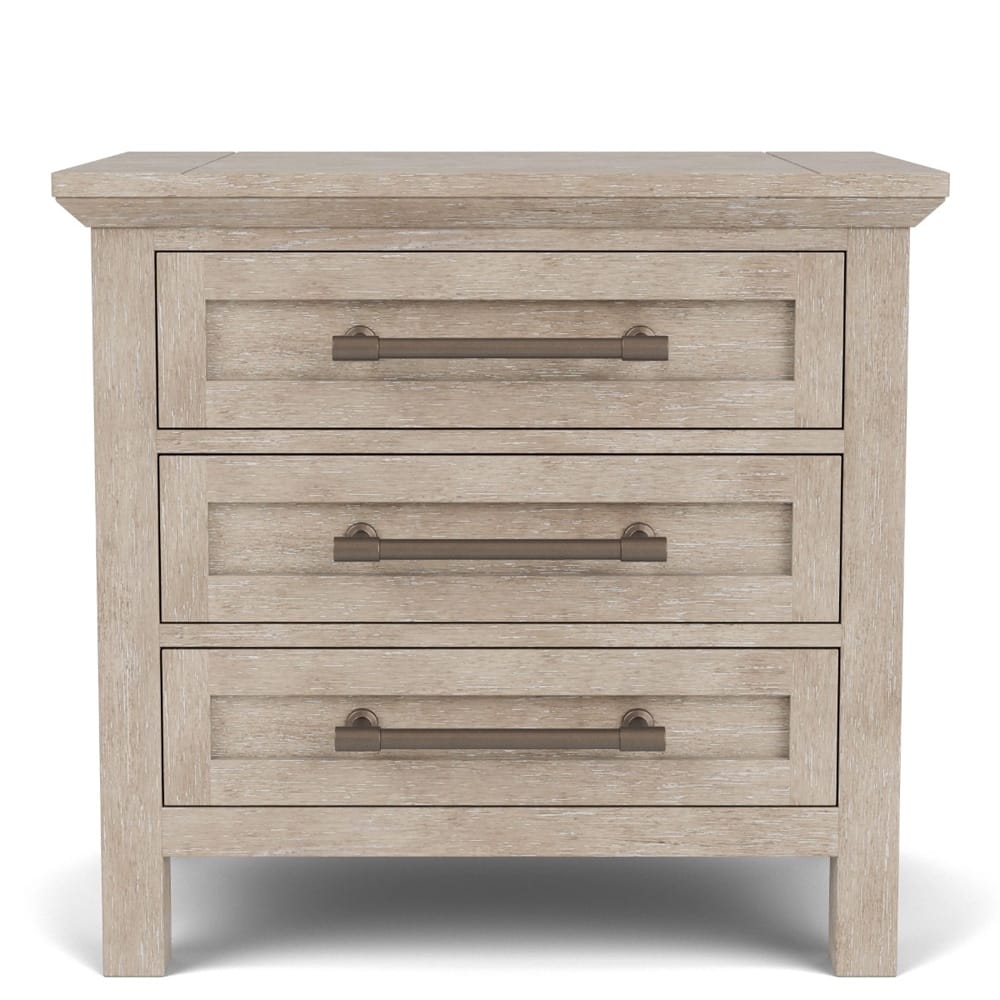 Riverside Furniture - Bennett - Three Drawer Nightstand - Frosted Gray - 79269 view 2