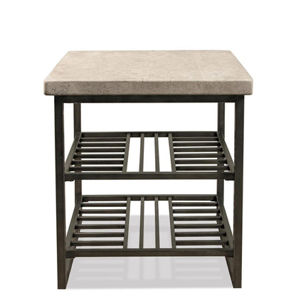 Riverside Furniture - Capri - End Table - Alabaster Travertine - 77709 view 2