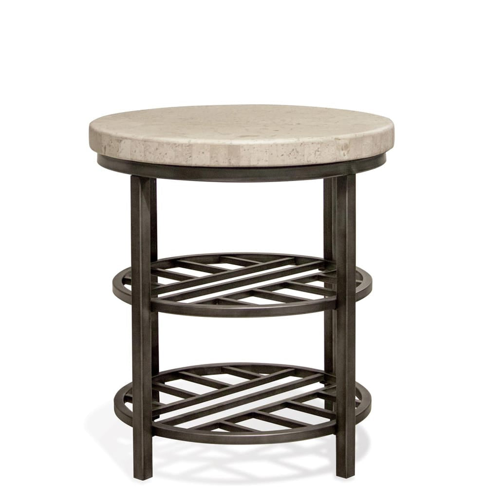 Riverside Furniture - Capri - Round End Table - Alabaster Travertine - 77708 view 1