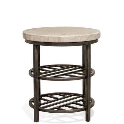 Riverside Furniture - Capri - Round End Table - Alabaster Travertine - 77708 view 1
