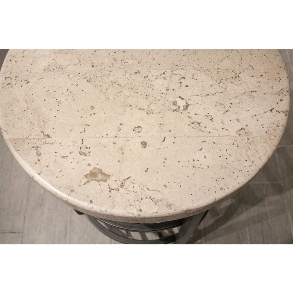 Riverside Furniture - Capri - Round End Table - Alabaster Travertine - 77708 view 3