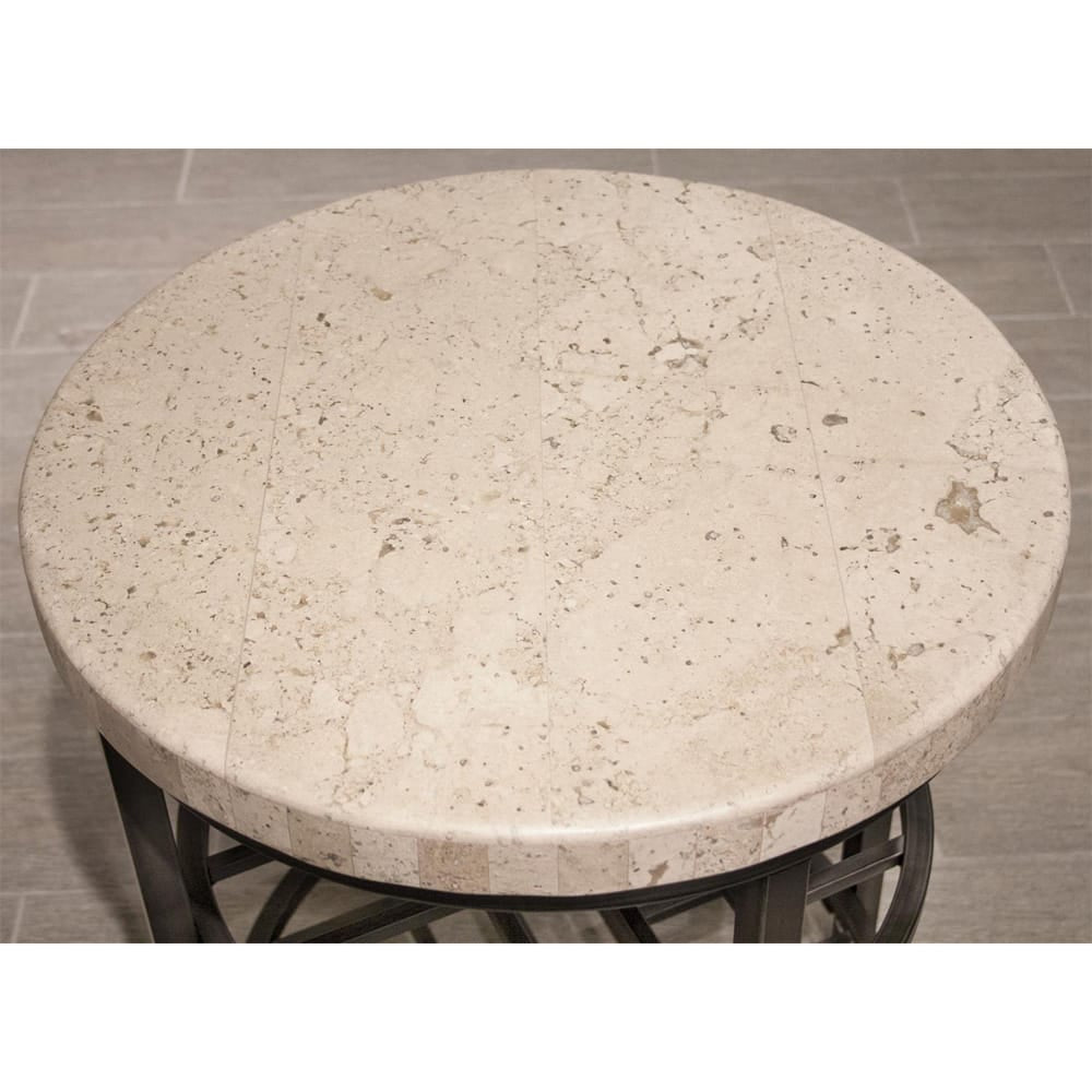 Riverside Furniture - Capri - Round End Table - Alabaster Travertine - 77708 view 7