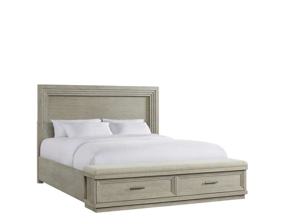 Riverside Furniture - Cascade King Illuminated Panel Storage Bed in Dovetail - 73479_73483_73486 veiw 1