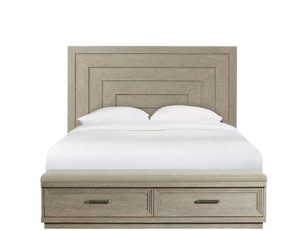Riverside Furniture - Cascade Queen Panel Storage Bed in Dovetail - 73470_73473_73479 veiw 1