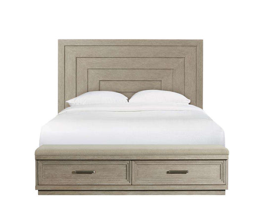Riverside Furniture - Cascade Queen Panel Storage Bed in Dovetail - 73470_73473_73479 veiw 1