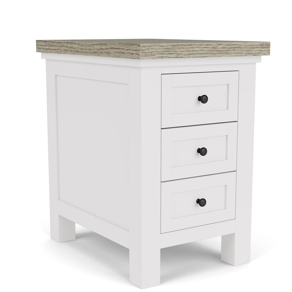 Riverside Furniture - Cora - Chairside Table - Cloud/Fog - 37212 view 1