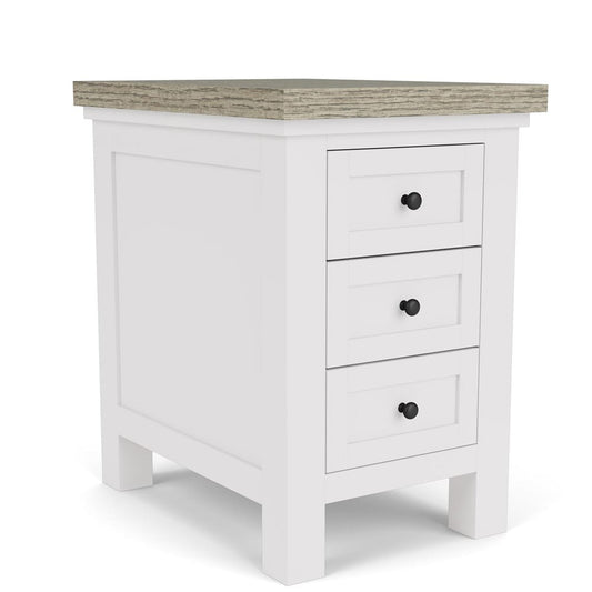 Riverside Furniture - Cora - Chairside Table - Cloud/Fog - 37212 view 1