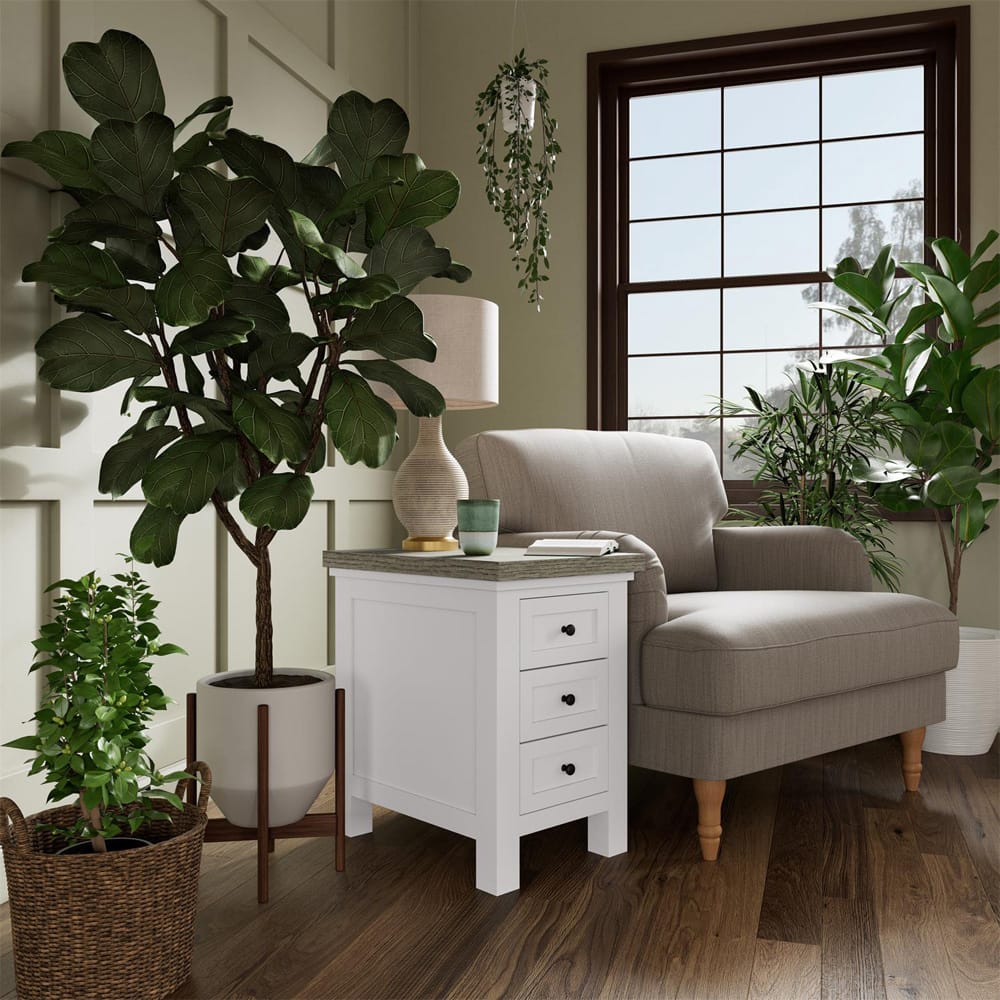 Riverside Furniture - Cora - Chairside Table - Cloud/Fog - 37212 view 8