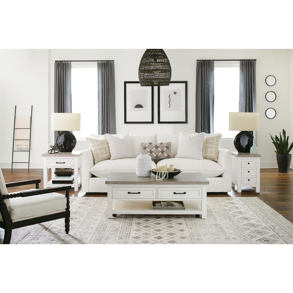 Riverside Furniture - Cora - Chairside Table - Cloud/Fog - 37212 view 10