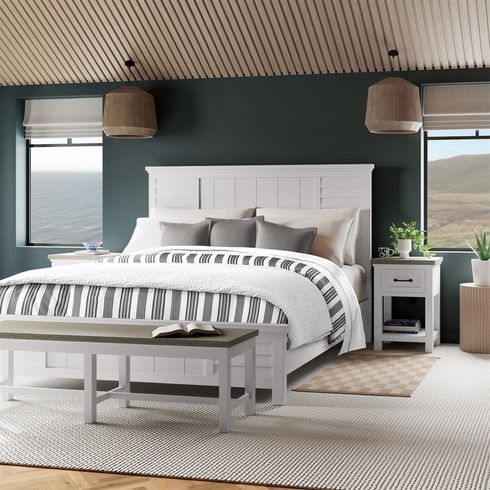 Riverside Furniture - Cora - King Louver Bed - Cloud view 11