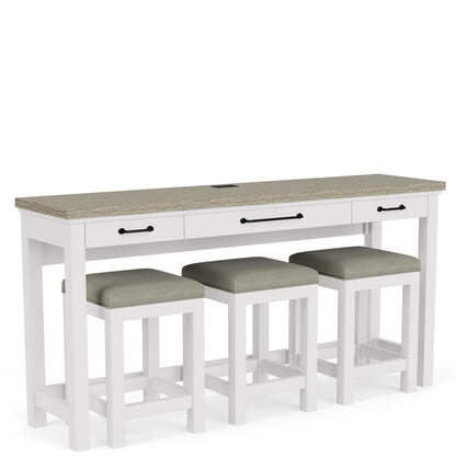 Riverside Furniture - Cora - Sofa Table W/3 Stools - Cloud/Fog - 37216 view 1