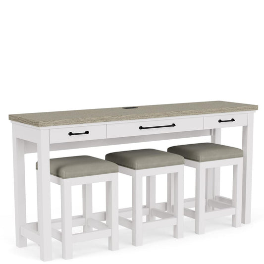 Riverside Furniture - Cora - Sofa Table W/3 Stools - Cloud/Fog - 37216 view 1