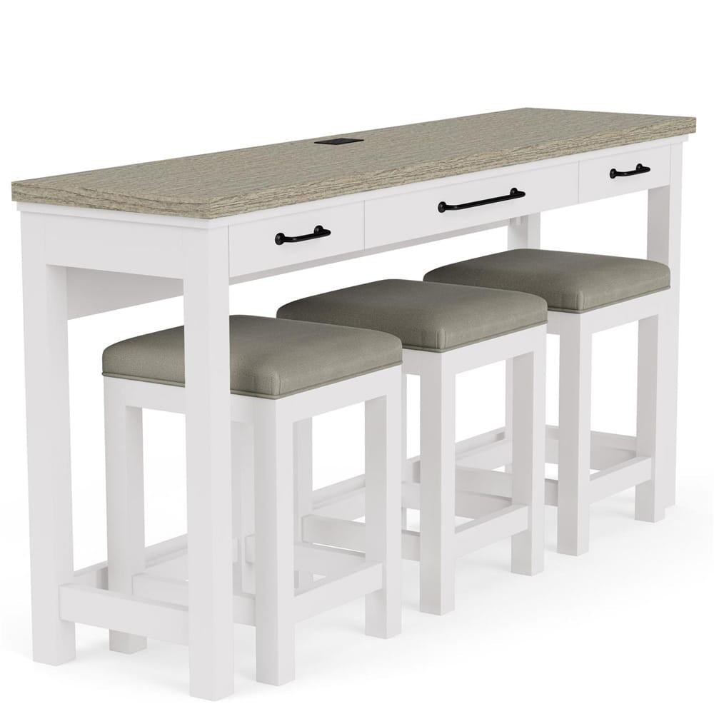 Riverside Furniture - Cora - Sofa Table W/3 Stools - Cloud/Fog - 37216 view 2