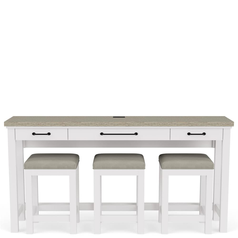 Riverside Furniture - Cora - Sofa Table W/3 Stools - Cloud/Fog - 37216 view 3