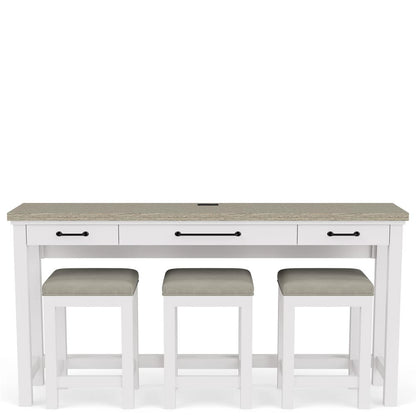 Riverside Furniture - Cora - Sofa Table W/3 Stools - Cloud/Fog - 37216 view 3