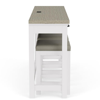 Riverside Furniture - Cora - Sofa Table W/3 Stools - Cloud/Fog - 37216 view 4
