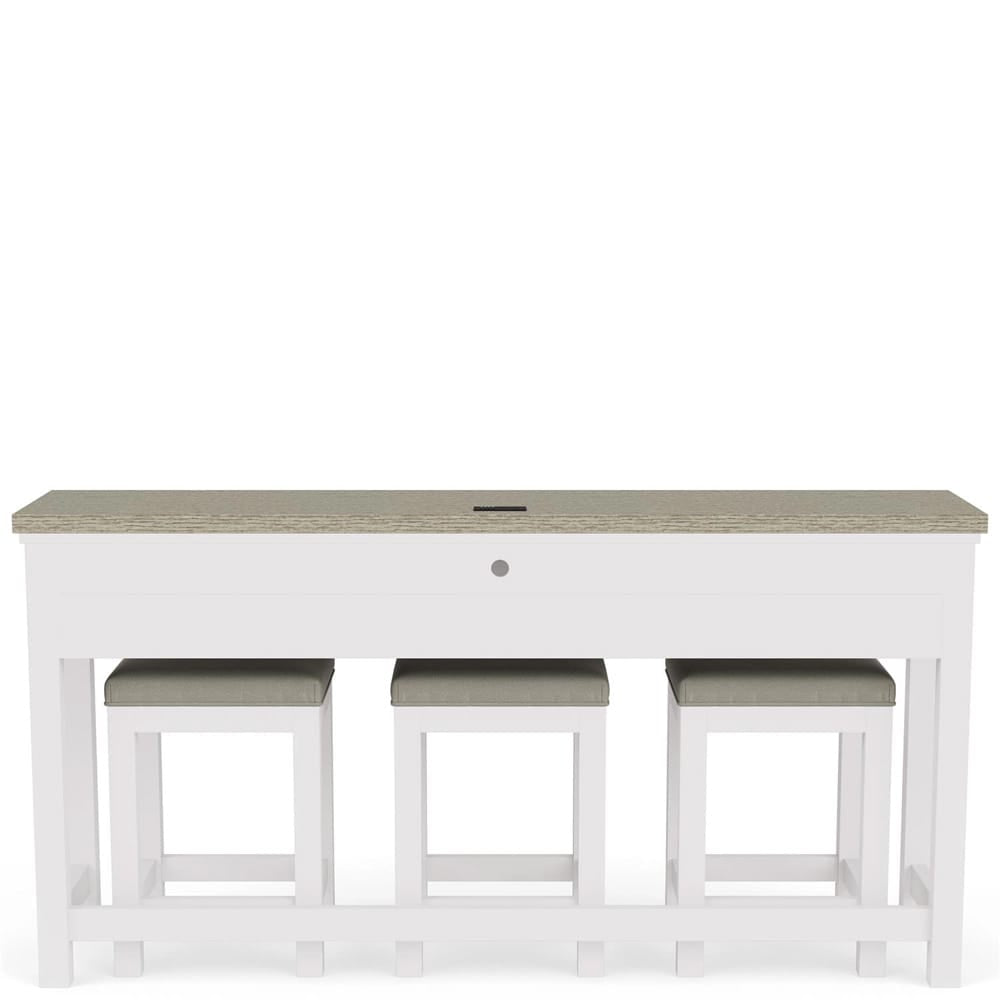 Riverside Furniture - Cora - Sofa Table W/3 Stools - Cloud/Fog - 37216 view 5