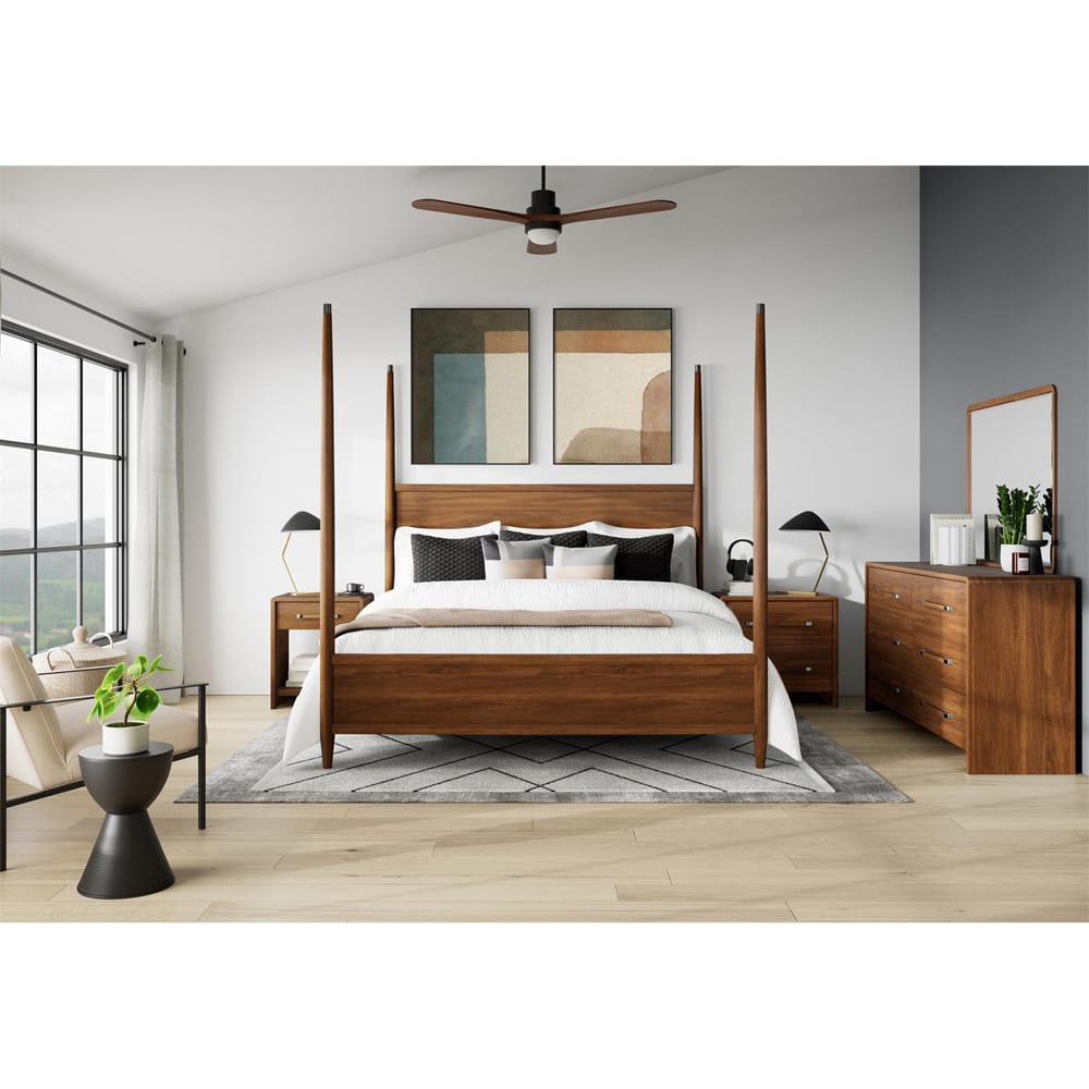Riverside Furniture - Elsie - King Poster Bed - Classic Walnut view 6