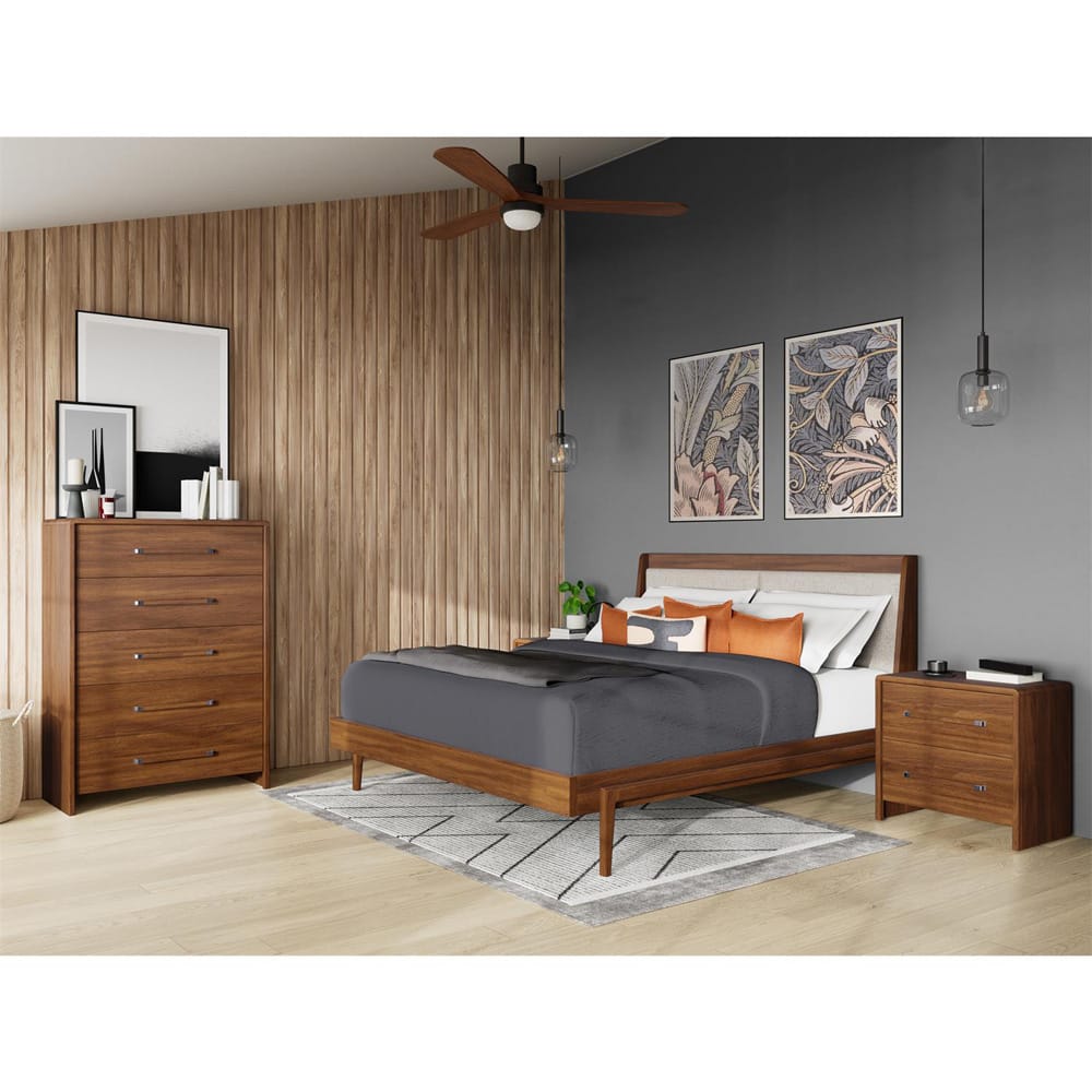Riverside Furniture - Elsie - Queen Platform Bed - Classic Walnut view 7