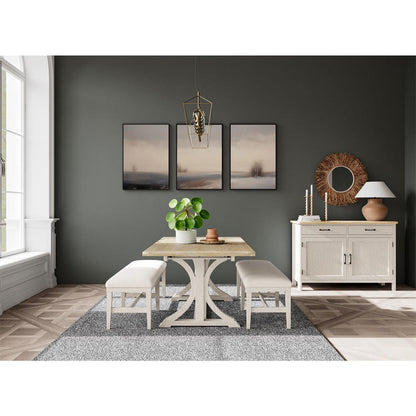 Riverside Furniture - Glenndale - 58" Uph Dining Bench 1in - Aged White/Wheat - 79455 view 5