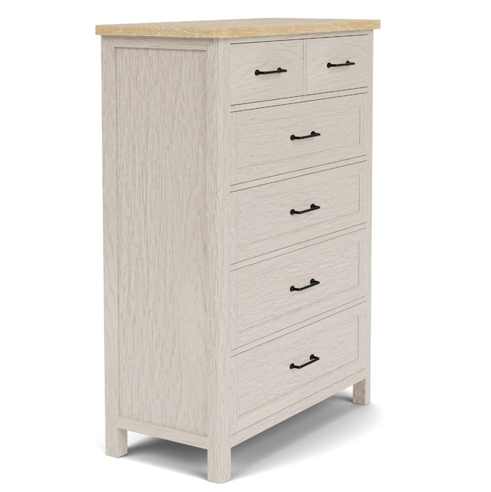 Riverside Furniture - Glenndale - Five Drawer Chest - Aged White/Wheat - 79465 view 3