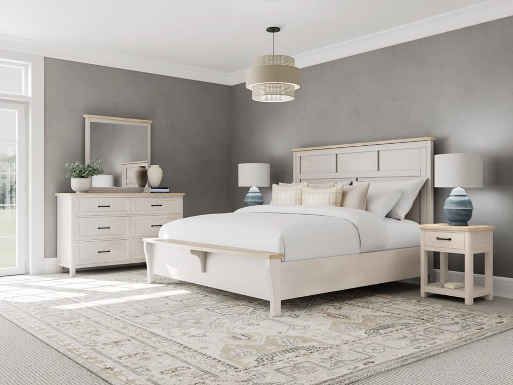 Riverside Furniture - Glenndale - King Bed - Aged White view 7