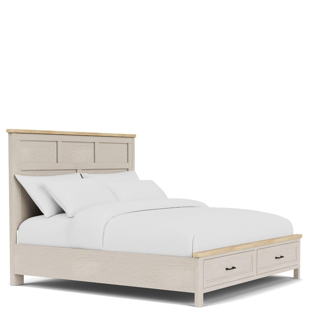 Riverside Furniture - Glenndale - King Storage Bed - Aged White view 2