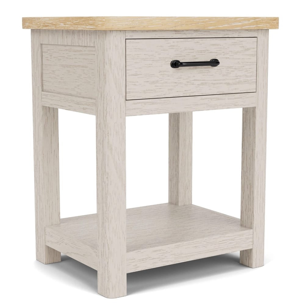 Riverside Furniture - Glenndale - One Drawer Nightstand - Aged White/Wheat - 79468 view 1