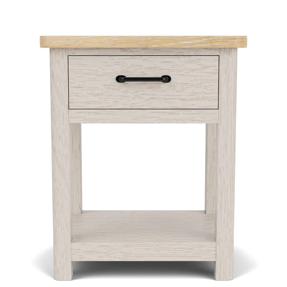 Riverside Furniture - Glenndale - One Drawer Nightstand - Aged White/Wheat - 79468 view 2