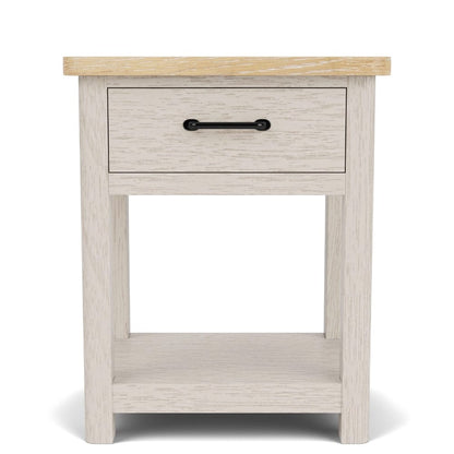 Riverside Furniture - Glenndale - One Drawer Nightstand - Aged White/Wheat - 79468 view 2