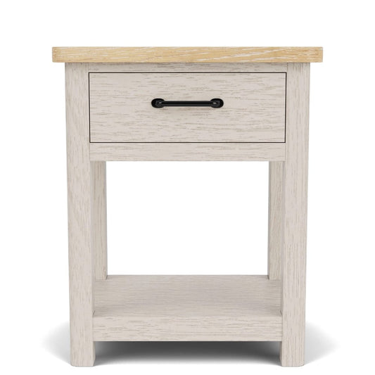 Riverside Furniture - Glenndale - One Drawer Nightstand - Aged White/Wheat - 79468 view 2