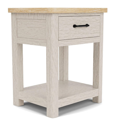Riverside Furniture - Glenndale - One Drawer Nightstand - Aged White/Wheat - 79468 view 3