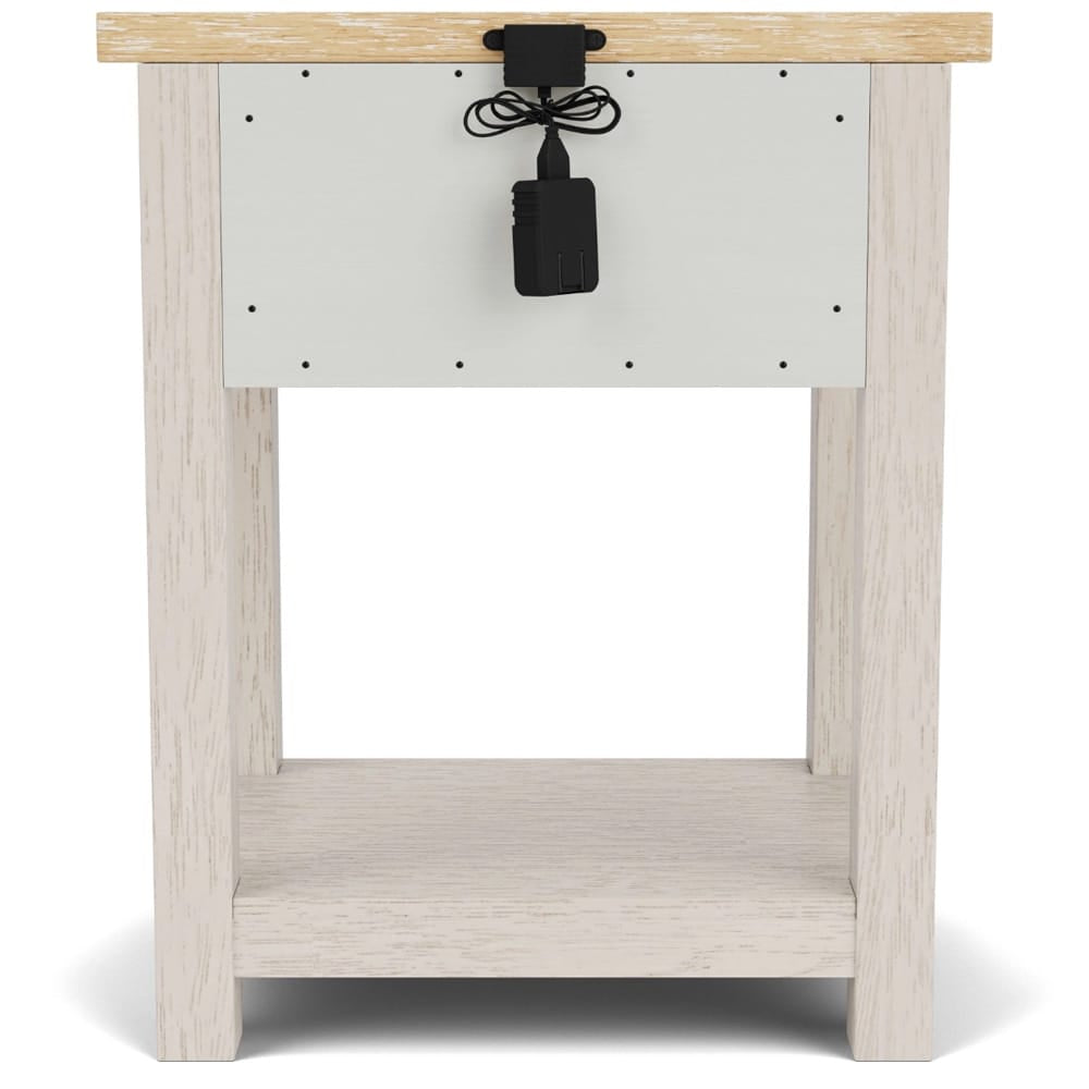 Riverside Furniture - Glenndale - One Drawer Nightstand - Aged White/Wheat - 79468 view 4