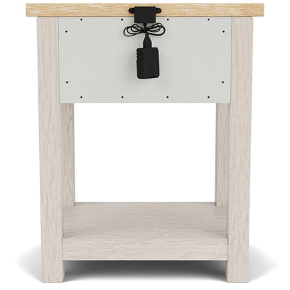 Riverside Furniture - Glenndale - One Drawer Nightstand - Aged White/Wheat - 79468 view 4
