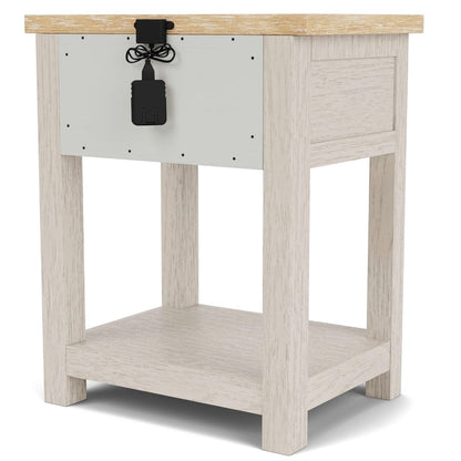 Riverside Furniture - Glenndale - One Drawer Nightstand - Aged White/Wheat - 79468 view 5