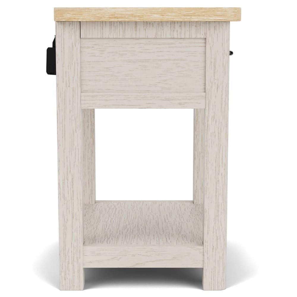 Riverside Furniture - Glenndale - One Drawer Nightstand - Aged White/Wheat - 79468 view 6