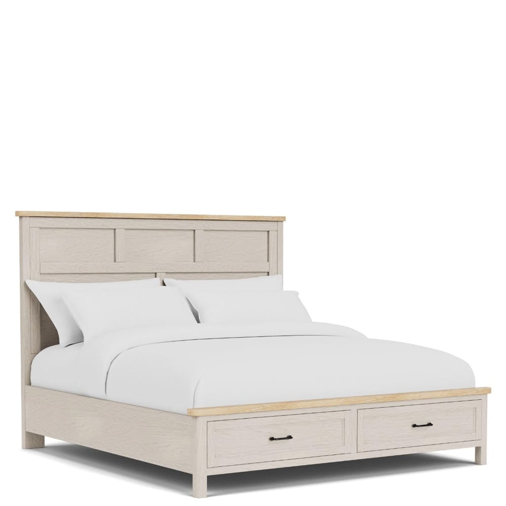 Riverside Furniture - Glenndale - Queen Storage Bed - Aged White view 1