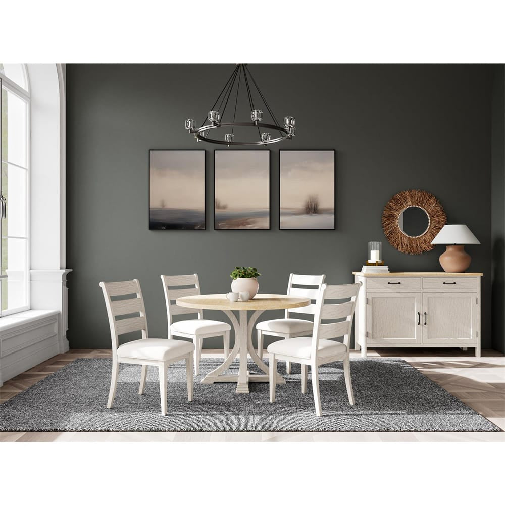 Riverside Furniture - Glenndale - Round Dining Table - Aged White/Wheat - 79452 view 5