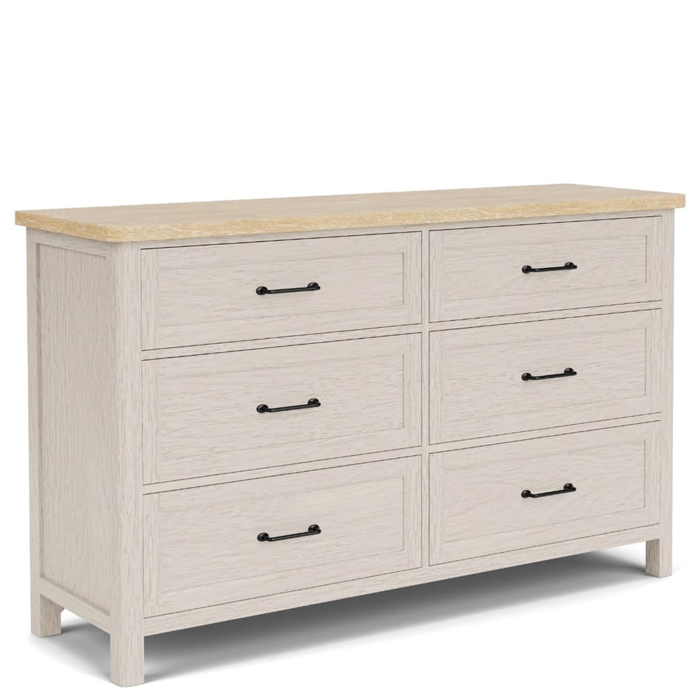 Riverside Furniture - Glenndale - Six Drawer Dresser - Aged White/Wheat - 79460 view 1