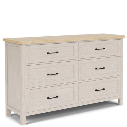 Riverside Furniture - Glenndale - Six Drawer Dresser - Aged White/Wheat - 79460 view 1
