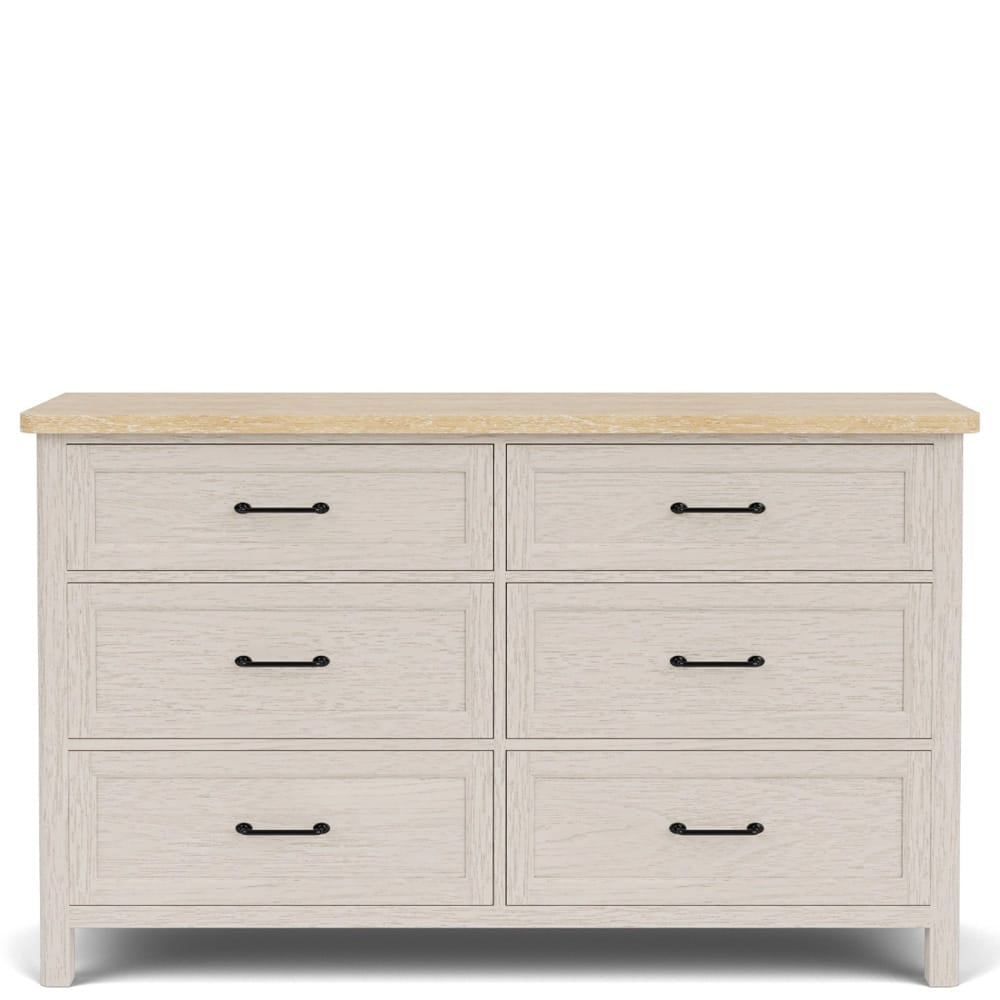Riverside Furniture - Glenndale - Six Drawer Dresser - Aged White/Wheat - 79460 view 2