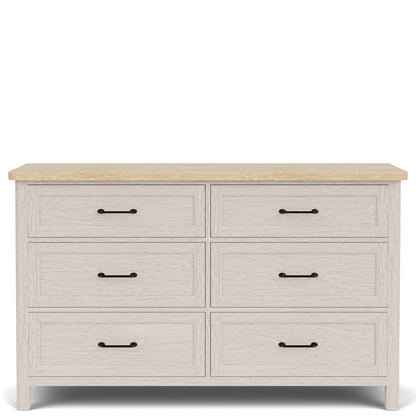 Riverside Furniture - Glenndale - Six Drawer Dresser - Aged White/Wheat - 79460 view 2