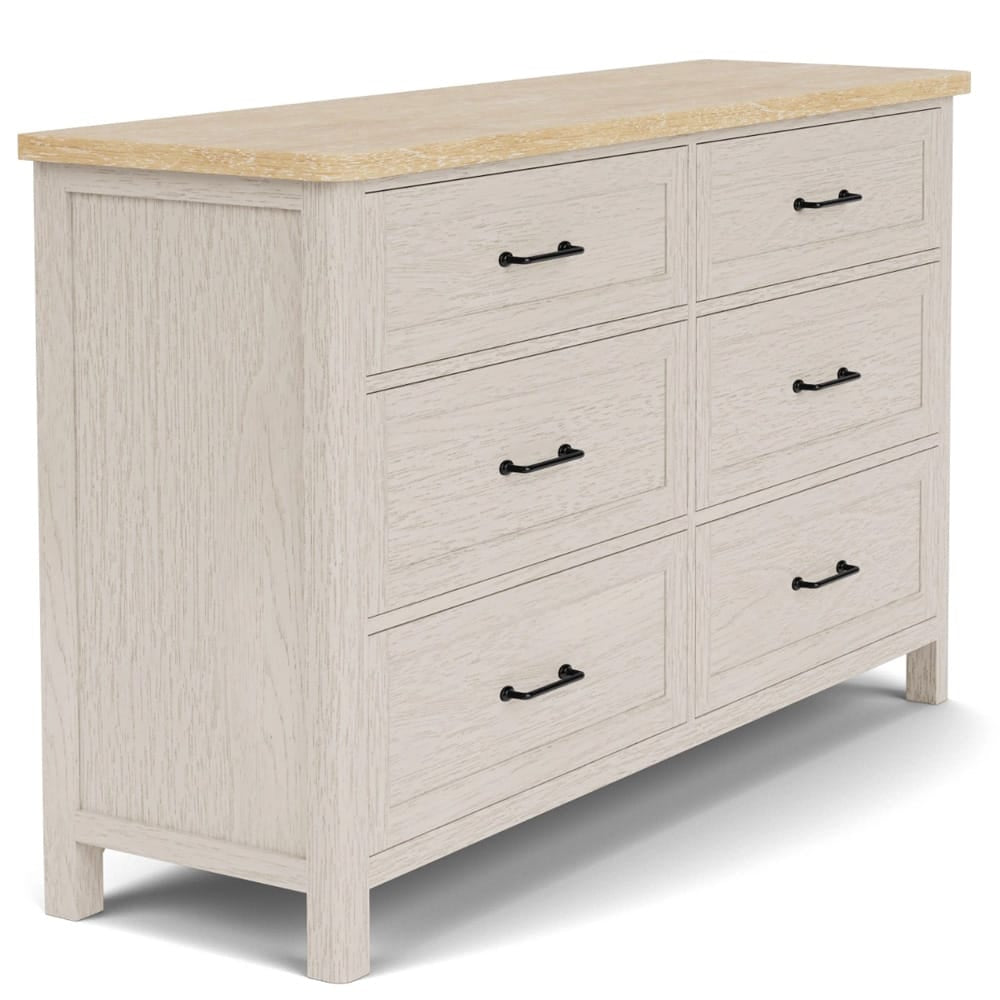 Riverside Furniture - Glenndale - Six Drawer Dresser - Aged White/Wheat - 79460 view 3