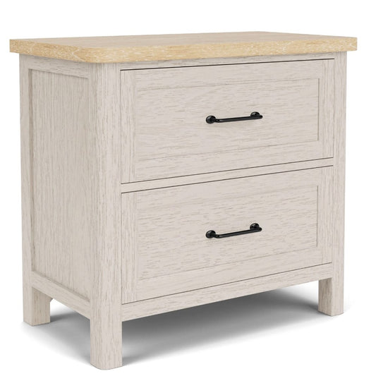 Riverside Furniture - Glenndale - Two Drawer Nightstand - Aged White/Wheat - 79469 view 1