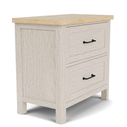Riverside Furniture - Glenndale - Two Drawer Nightstand - Aged White/Wheat - 79469 view 3