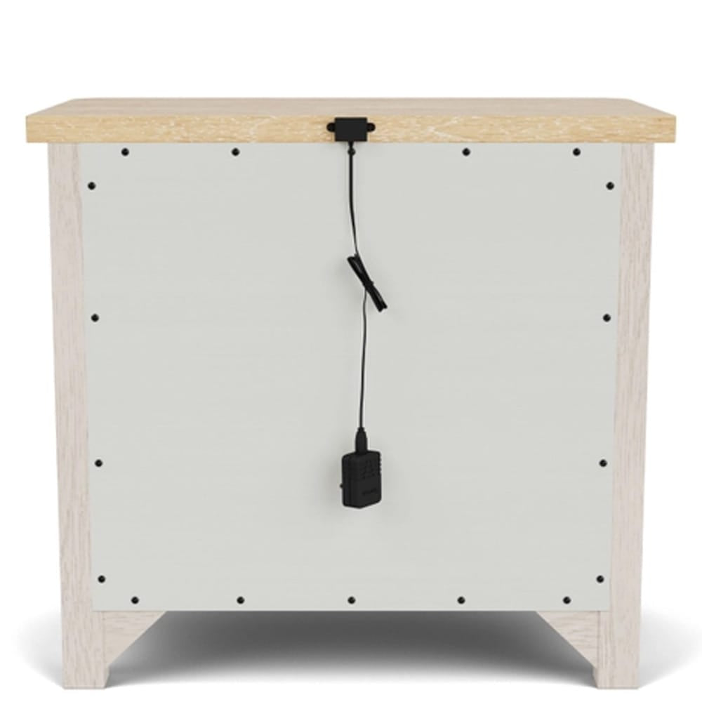 Riverside Furniture - Glenndale - Two Drawer Nightstand - Aged White/Wheat - 79469 view 4