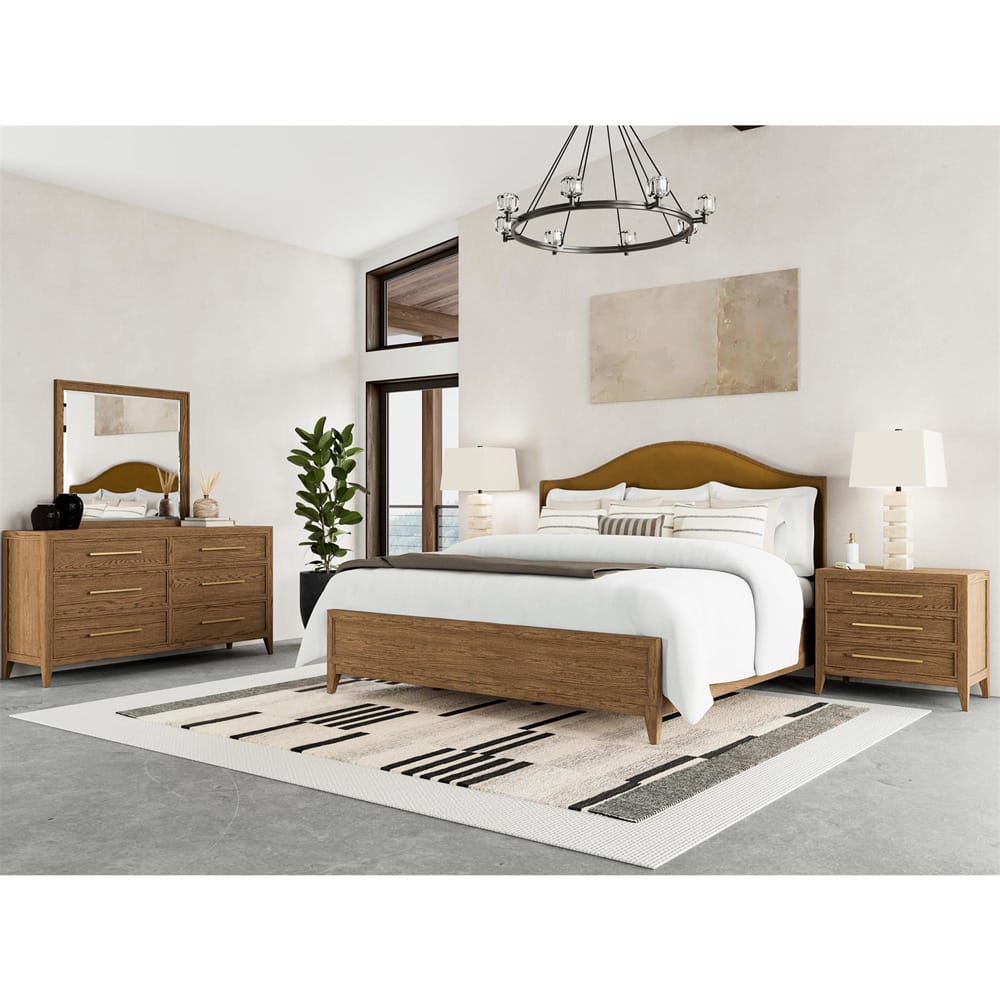 Riverside Furniture - Halbrooke - Queen Uph Bed - Nutmeg Oak view 10